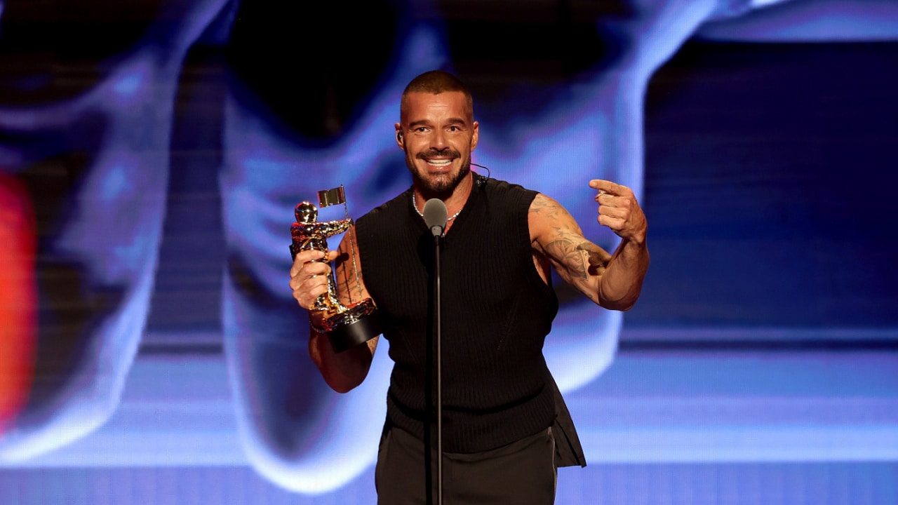 Latin pop icon Ricky Martin performing on stage